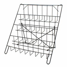 Counter Card Rack Display Stand in Black  - 4 Tier Wire Book Magazine (E8B)
