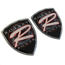 Rotary Engine Power Chrome Domed Gel Wing Shields Fits JDM Mazda Rx7 Rx8