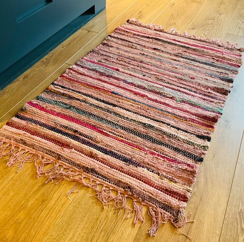 Recycled pink rug overdyed - pink,