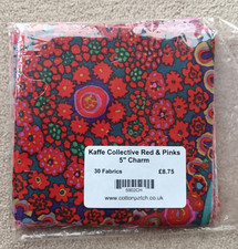 Kaffe Fassett Collective Red & Pinks 5" Charm Pack 30 Fabrics