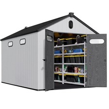 Chery 8x12 FT Outdoor Resin Storage Shed with Floor Tool Storage Room
