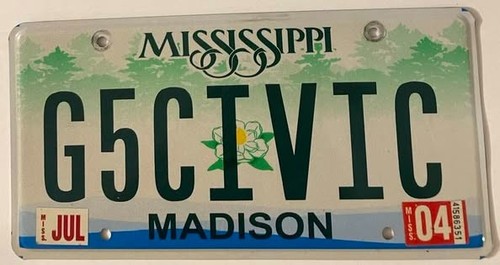 G5civic vanity license - license, plate