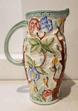 Indian Tree H.J. Wood Ltd Handpainted Vase Pitcher Jug – Relief Pattern Vintage