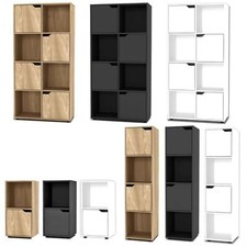 2, 4, 8 Cube Cupboard Shelving Display Shelf Storage Unit Wooden Door Organiser