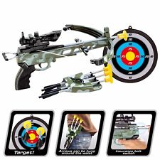 Kids Army Crossbow Set With Arrows Target Toy Archery Play Cross Bow Hunting Gun