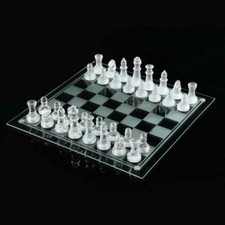 LARGE Glass Chess Set Crystal
