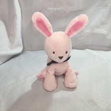 Carters Prestige Pink Rabbit Plush Toy Lovey Brown Ribbon Mini 6 Inch 2009