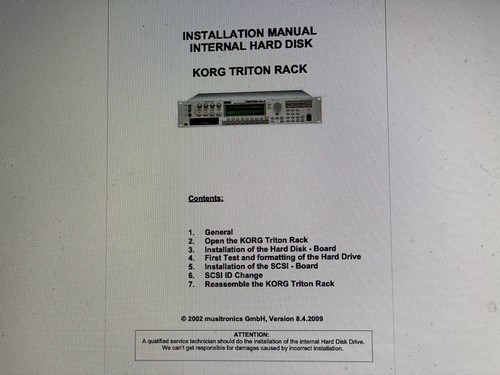 Korg triton rack installation - triton,