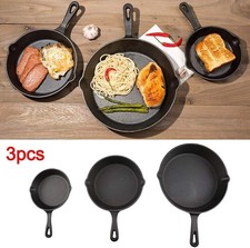 Set of 3 Cast Iron Non Stick