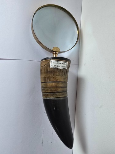 Vintage brass desk magnifier - vintage,