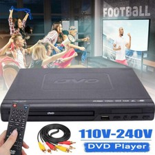 2025 DVD Player Region Free with Remote Control USB Multi Region & AV Cable UK
