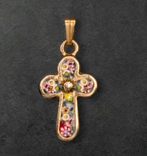 Gold Tone Micro Mosaic Glass