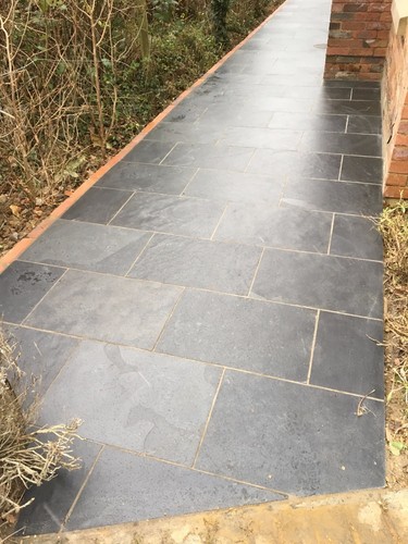 Brazilian black slate paving - black,