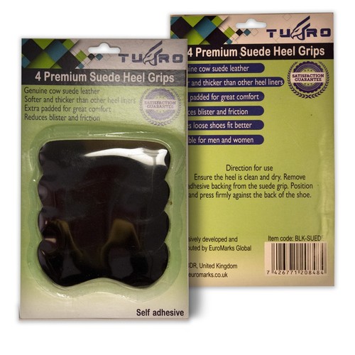 Black suede heel grips - black,