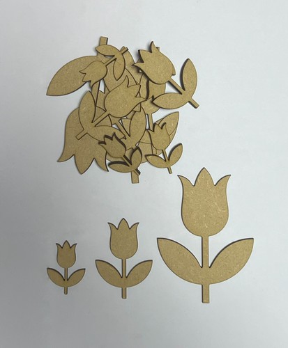 Wooden mdf tulip flower - wooden, craft