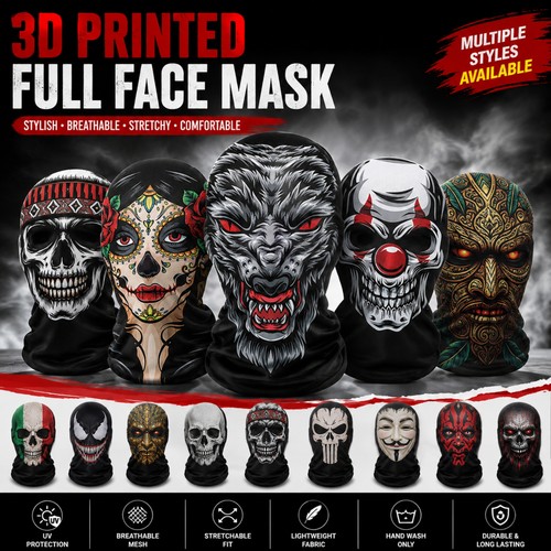 Printed halloween face - 3d,