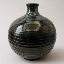 Studio Pottery Lamp Base Green