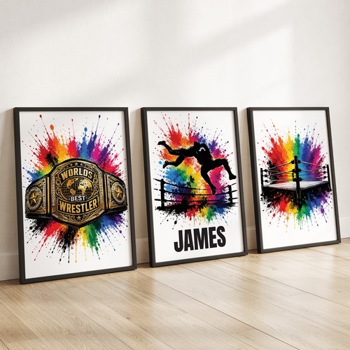 Personalised wrestling prints - personalised,