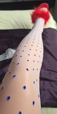Stockings White With  Polka