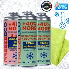 FreezeEco 2X R134a replacement kit 3in1 A/C refrigerant oil sealant Microfibre