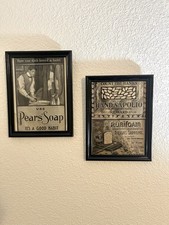 Two Antique Framed Soap & Toothpaste Advertisements Early 1900's