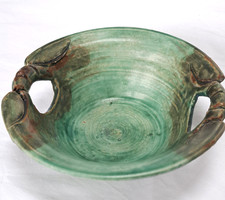 Studio Pottery Green Dish
