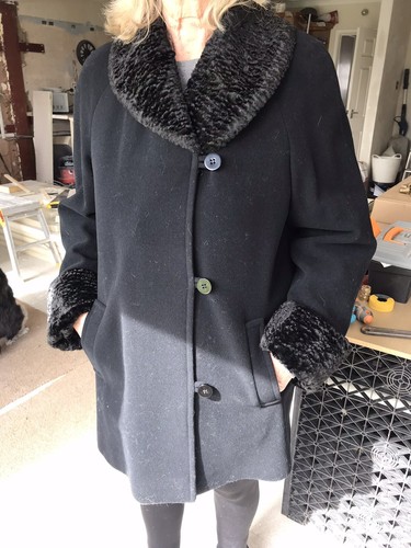 Astrakhan trimmed black wool - astrakhan,