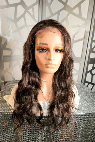Brown wig 100 human - hair,
