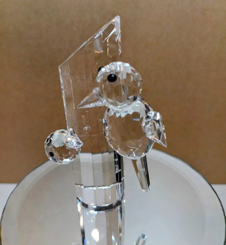 Crystal woodpecker figurine - crystal,