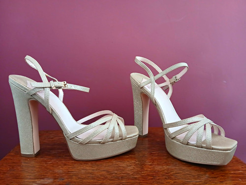 Faith gold platform strappy - gold,