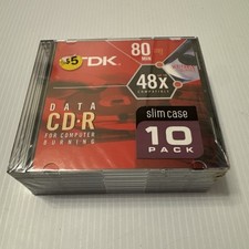 TDK Data CD-R 700MB 80 minute 10-Pack Writable Surface CD-R Sealed Slim Case