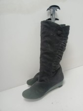 Ladies Black Faux Suede Pull