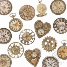 Steampunk Clock Face Stickers x 6  Scrapbooking Junk Journals Diaries Cardmaking