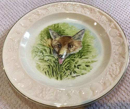 Fox hunt hunting - palissy, plate