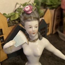 Vintage Porcelain Pin Cushion Half Doll With Arms Away