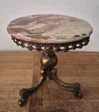 Marble Table with Metal Base