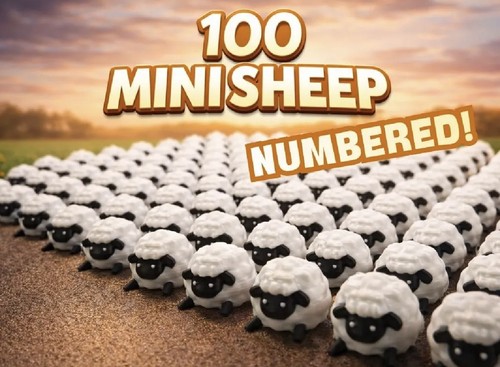 100 numbered mini sheep - numbered,