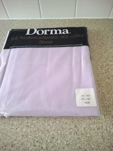 Dorma flat sheet lilac double - lilac,