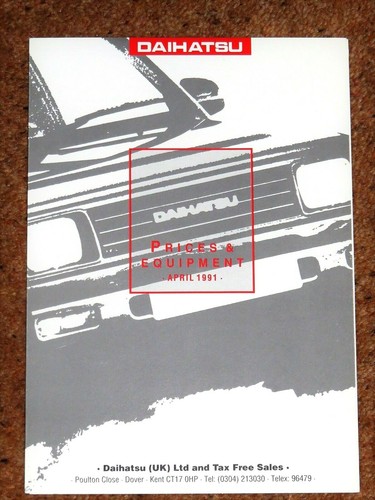 1991 daihatsu price list - price,