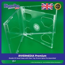 25 x Double Plastic CD 10mm Jewel Case Cases 2 Way Clear Tray HIGH QUALITY