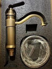 Bathroom Sink Mixer Tap - Sink Single Handle Antique Brass Retro 