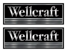Two Wellcraft Boat Classic Name Plate Stickers for Restoration Project