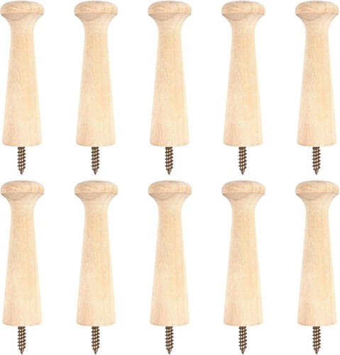 10pcs wooden shaker peg - wooden, hooks