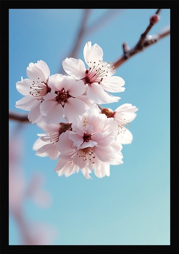 Soft cherry blossom framed - cherry,