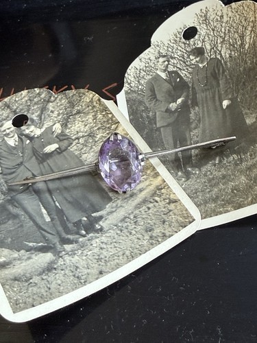 Amethyst brooch art deco - brooch,