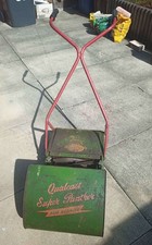 Vintage Qualcast Super Panther Push Mower & Metal Grass Hopper - Fully Working
