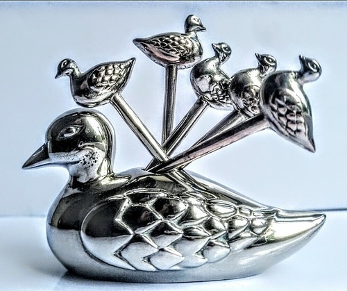 Vintage silver plated duck - plated,