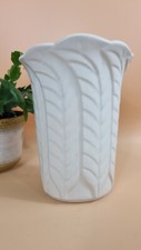 Vintage West German Bay 680 20 Matt Cream Coloured Vase 8in Tall