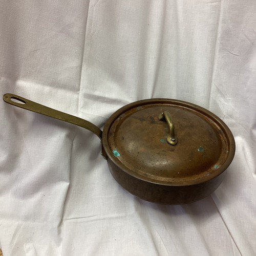 French copper saute pan brass - french,