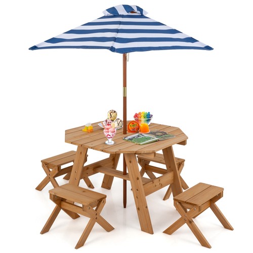 Wooden octagon table - octagon, kids